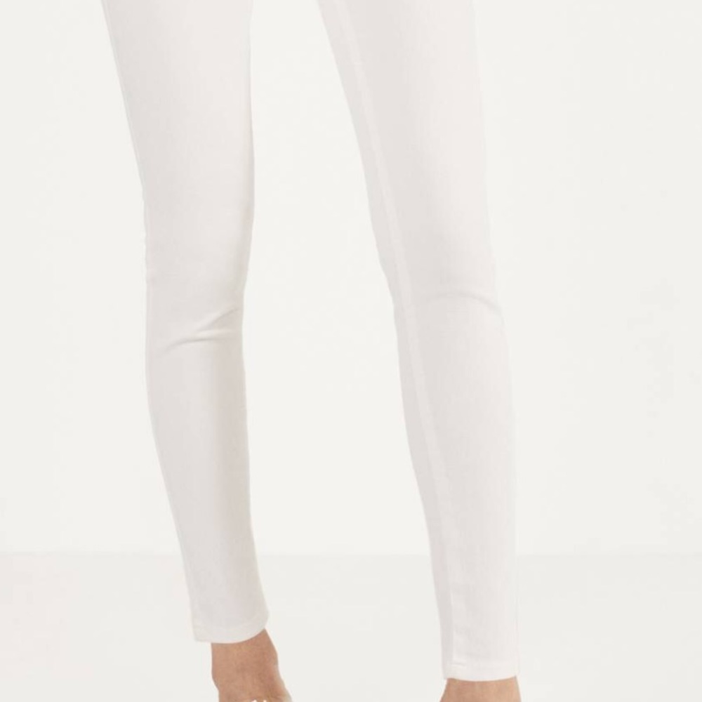 High rise skinny white jeans